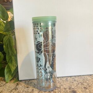 Starbucks NWOT Mint and Gold Mermaid Travel Tumbler